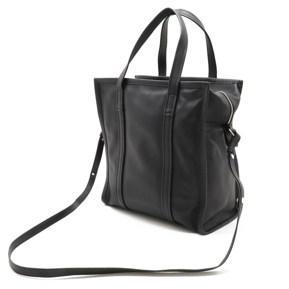 Balenciaga Bag Shopper Bazaar Leather Shoulder Black - Picture 1 of 9